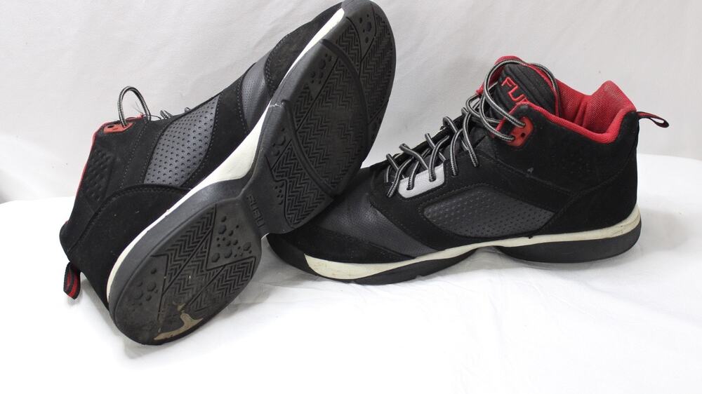 FUBU Zone High Top Basketball Shoes Mens Size 11.5 Black Red Sneakers Athletic P